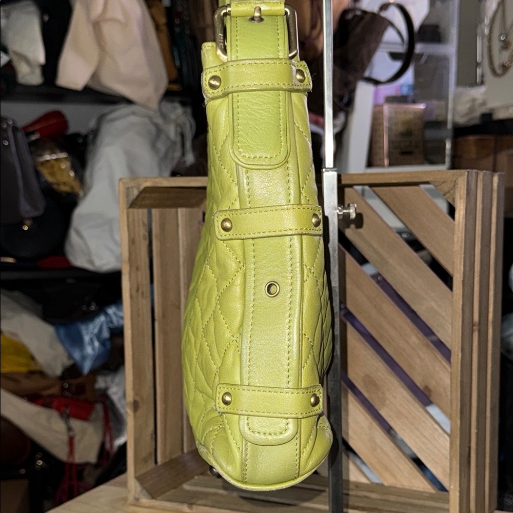 MCM Vintage Green Quilted Leather convertible Hand to Shoulder Bag - Picture 6 of 13